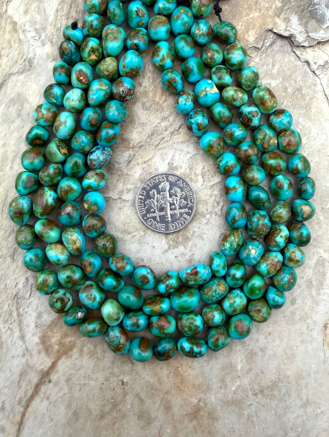 RARE AAA+ Sonoran Gold Turquoise (Mex) 6-7mm Rounded Nugget