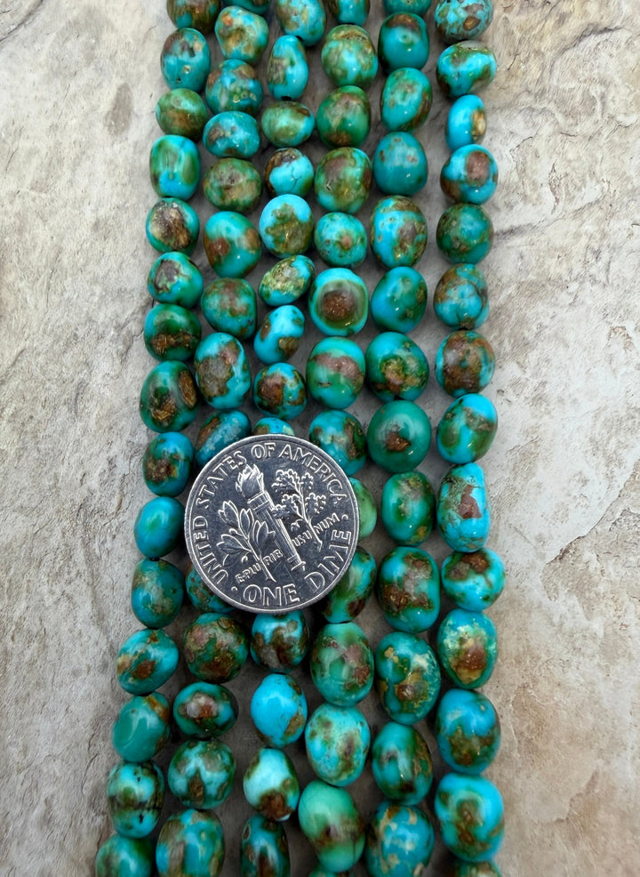 RARE AAA+ Sonoran Gold Turquoise (Mex) 6-7mm Rounded Nugget