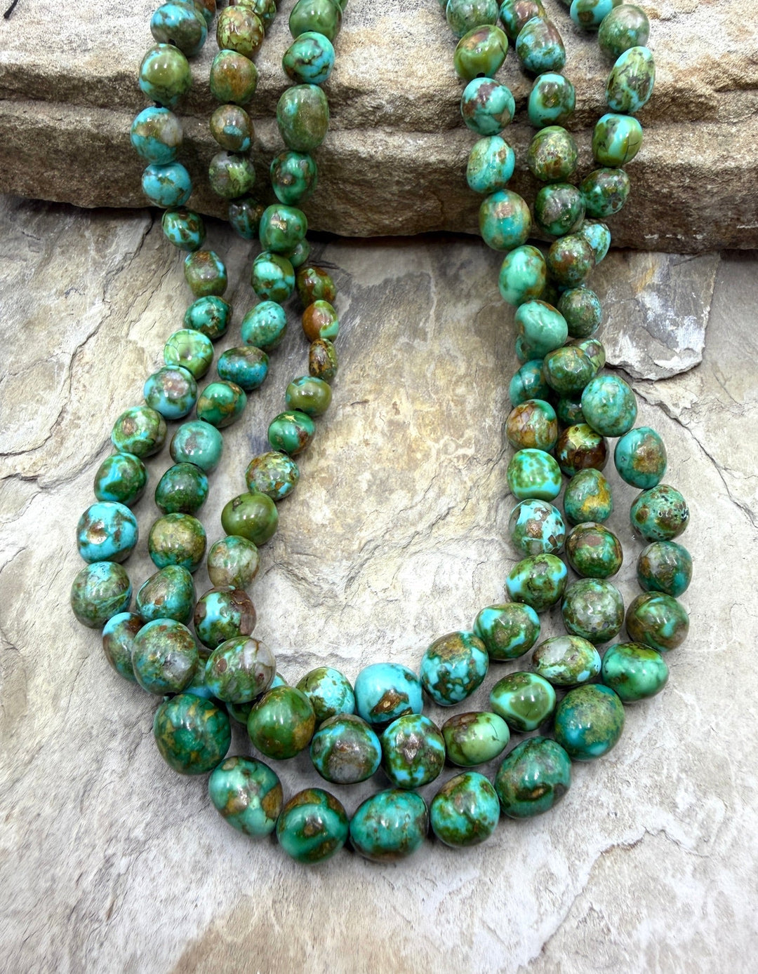 RARE AAA+ Sonoran Gold Turquoise (Mex) 8-10mm Rounded