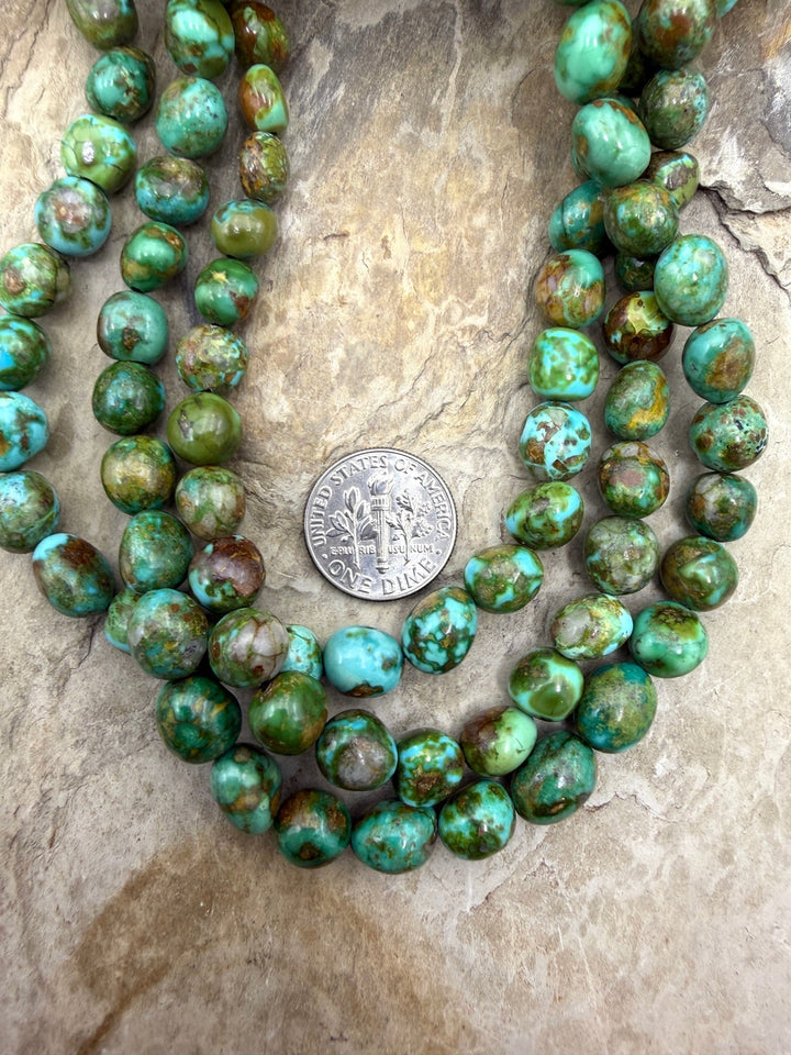RARE AAA+ Sonoran Gold Turquoise (Mex) 8-10mm Rounded
