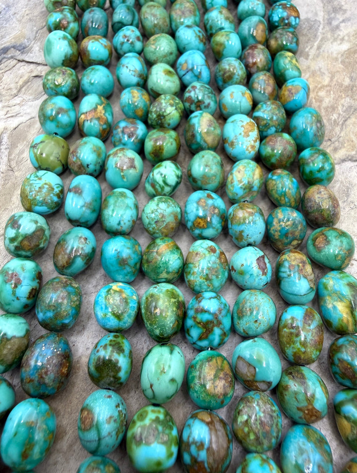 RARE AAA+ Sonoran Gold Turquoise (Mex) 8-10mm Rounded