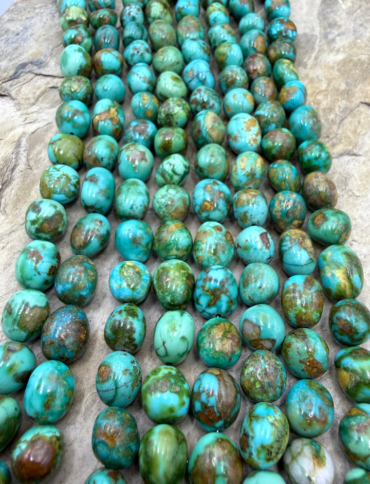 RARE AAA+ Sonoran Gold Turquoise (Mex) 8-10mm Rounded