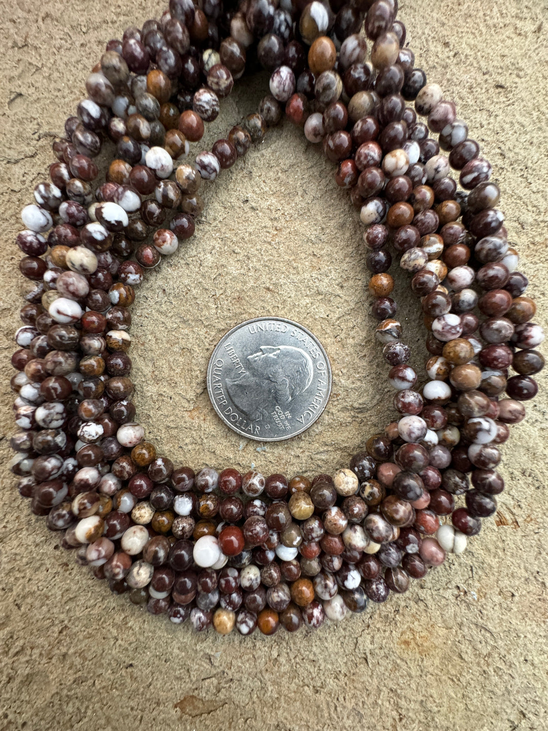 RARE Arizona Wild Horse 4mm Round Beads 8 inch Strand