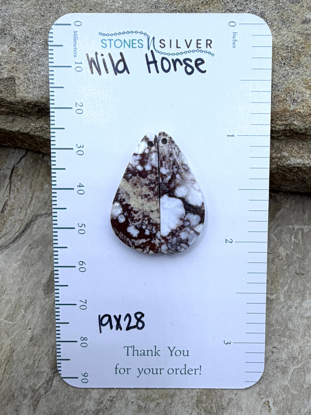 RARE Arizona Wild Horse BIG Matching Earring Slab Bead Pair