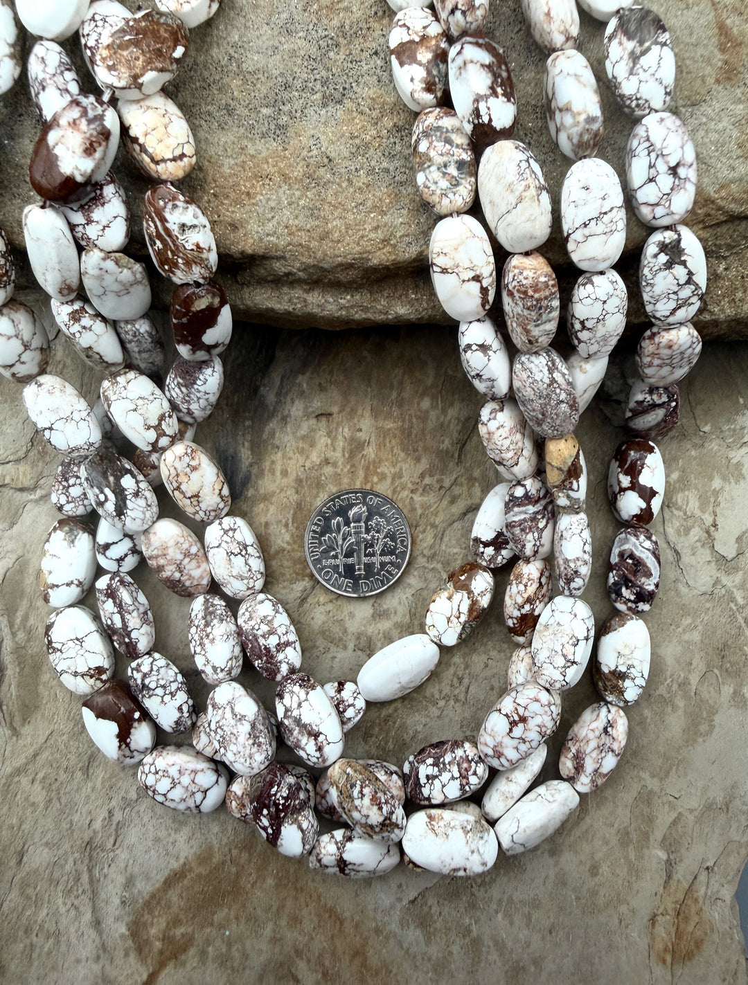RARE Arizona Wild Horse Flat Oval Beads 8x14mm ONE 16 Inch