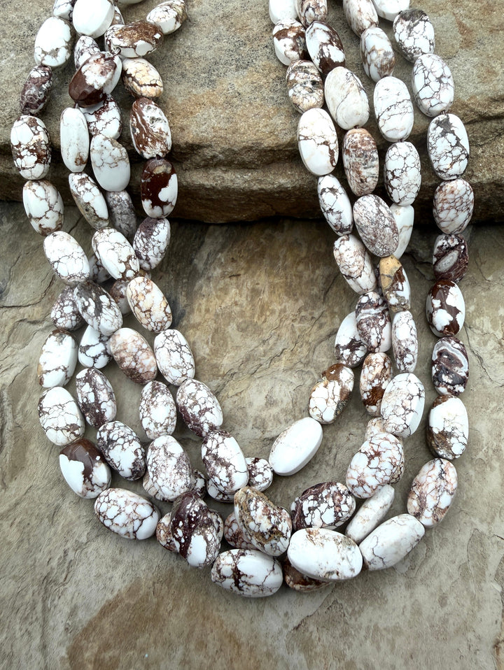 RARE Arizona Wild Horse Flat Oval Beads 8x14mm ONE 16 Inch