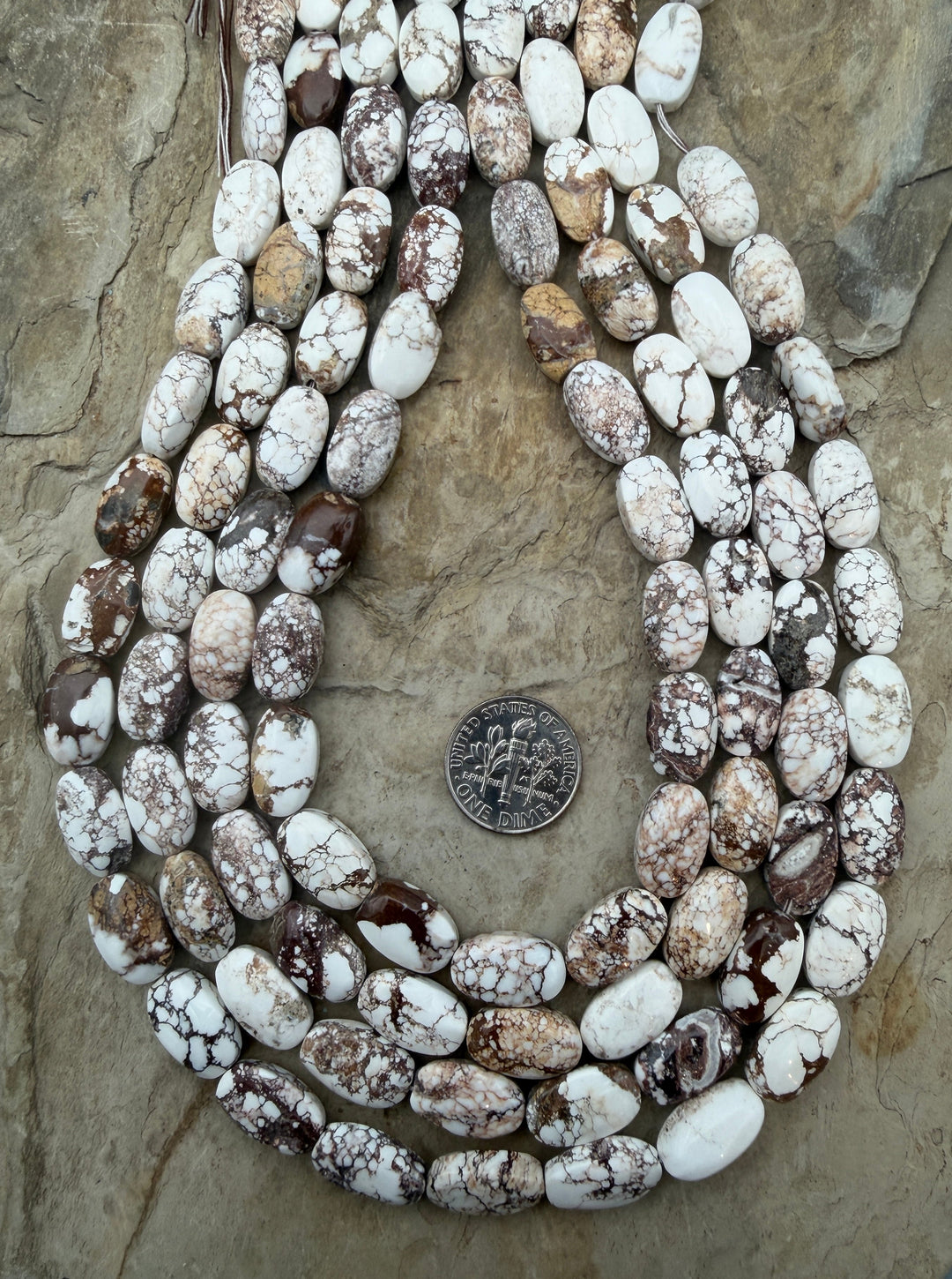RARE Arizona Wild Horse Flat Oval Beads 8x14mm ONE 16 Inch