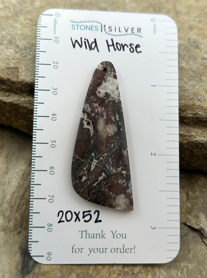 RARE Arizona Wild Horse Focal Pendant Bead 20x52mm - Wild