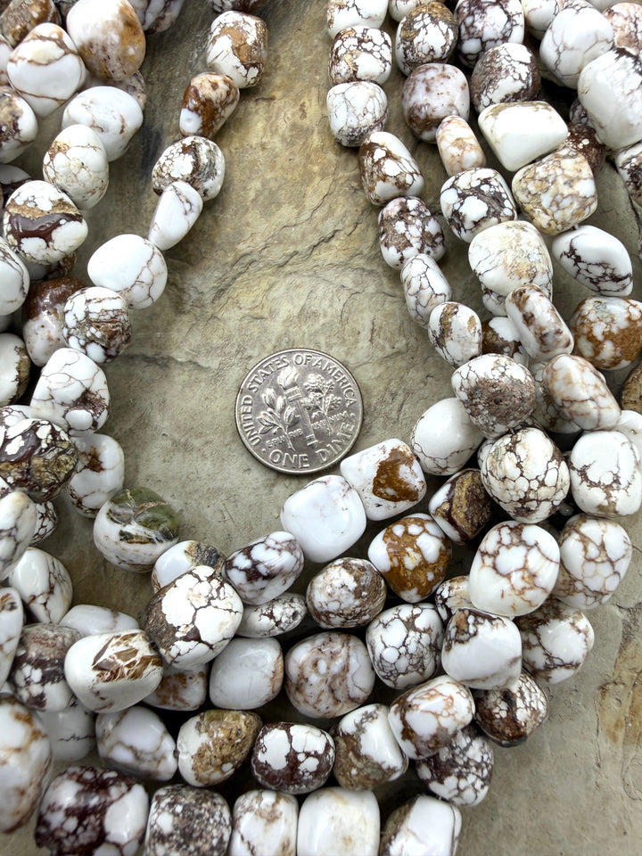RARE Arizona Wild Horse Handcut 10-11mm Nugget Beads 16