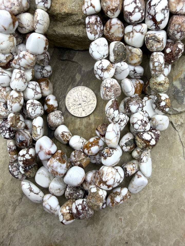 RARE Arizona Wild Horse Handcut 10-11mm Nugget Beads 16