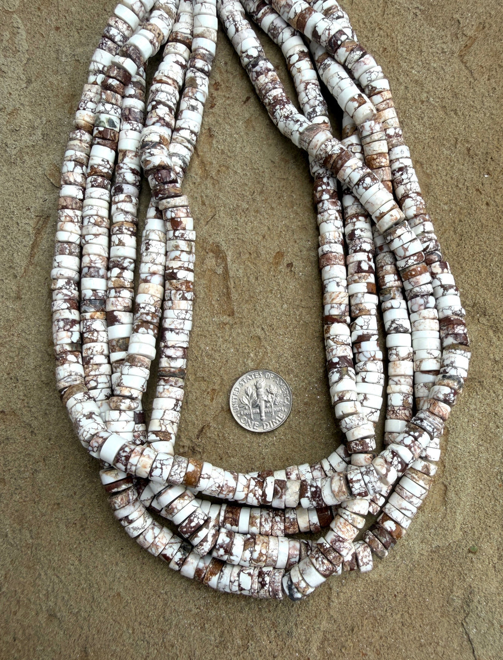 RARE Arizona Wild Horse Handcut 6-7mm Heishi Beads 16 Inch