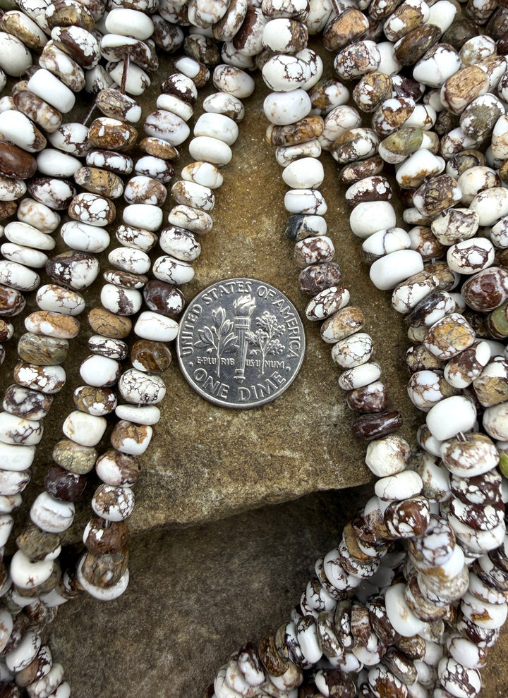 RARE Arizona Wild Horse Handcut 6mm Stacked Nugget Beads 16