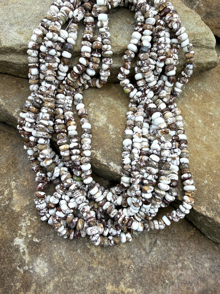RARE Arizona Wild Horse Handcut 6mm Stacked Nugget Beads 16