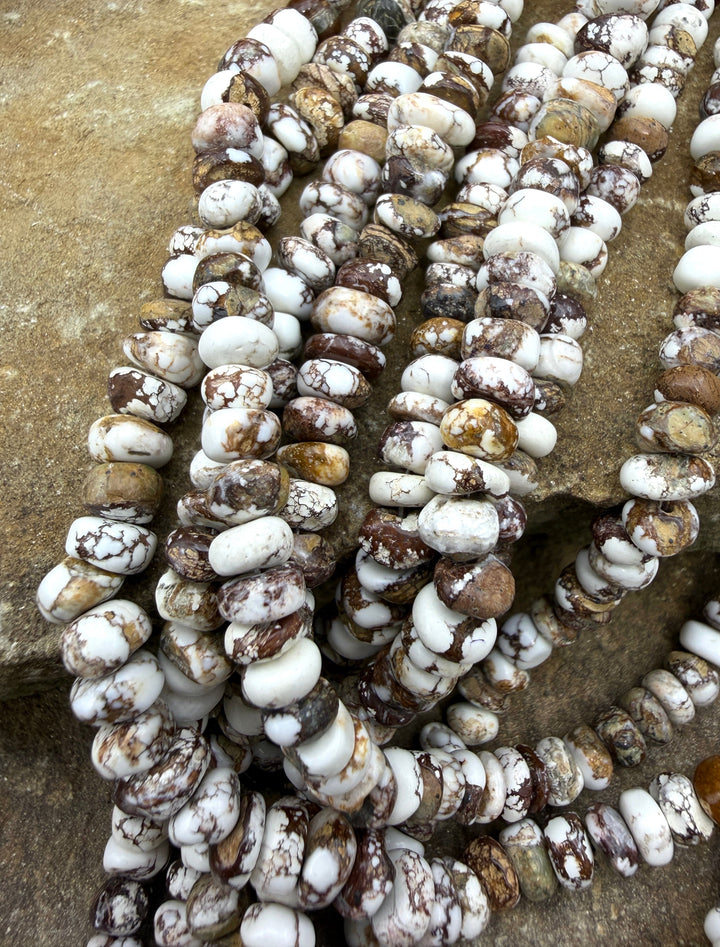 RARE Arizona Wild Horse Handcut 6mm Stacked Nugget Beads, 16 Inch Strand