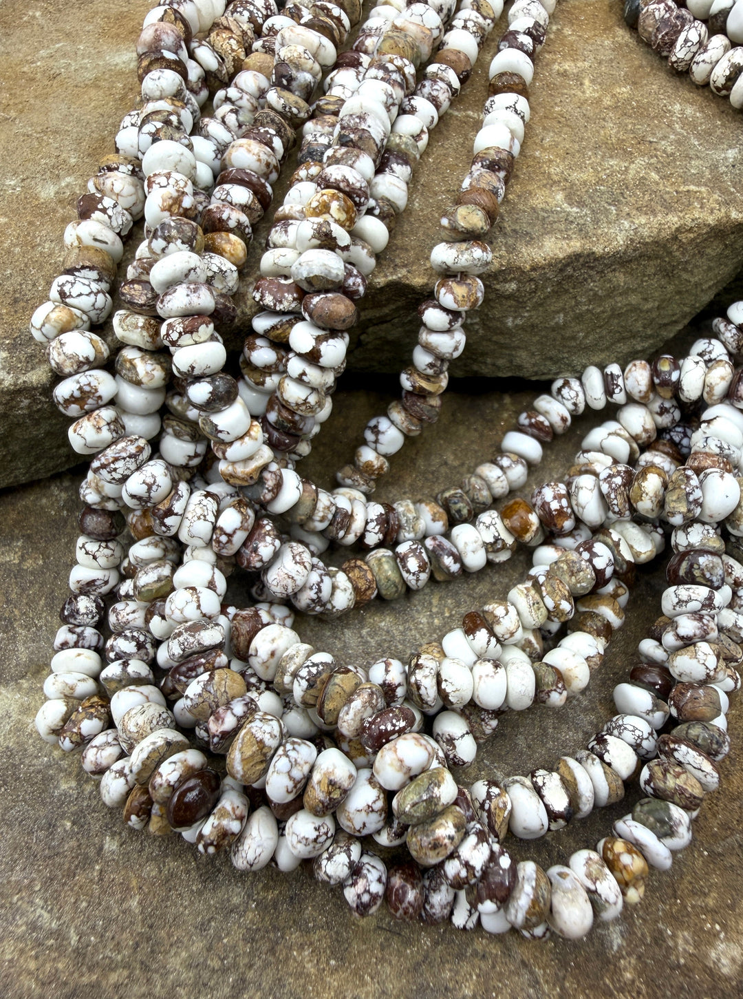 RARE Arizona Wild Horse Handcut 6mm Stacked Nugget Beads 16