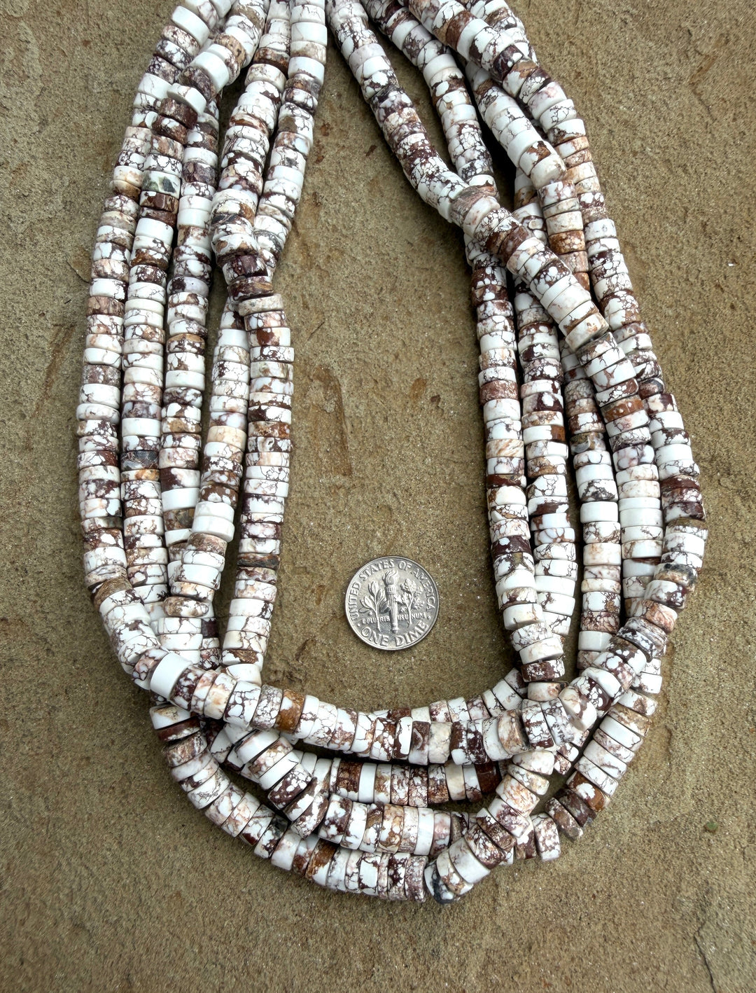 RARE Arizona Wild Horse Handcut 7-8mm Heishi Beads 16 Inch