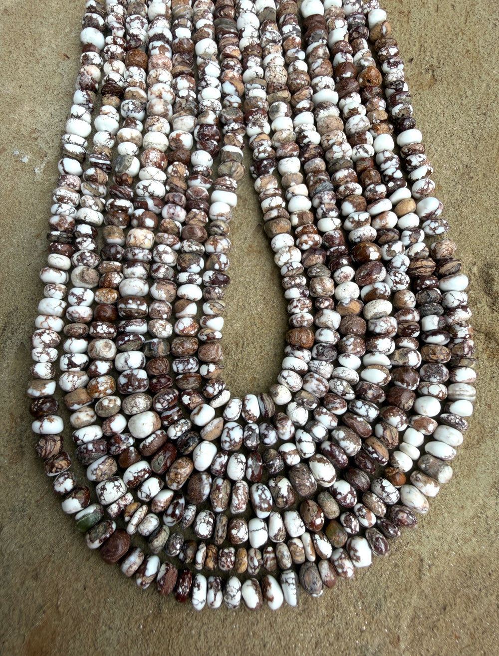 RARE Arizona Wild Horse Handcut 7-8mm Stacked Nugget Beads