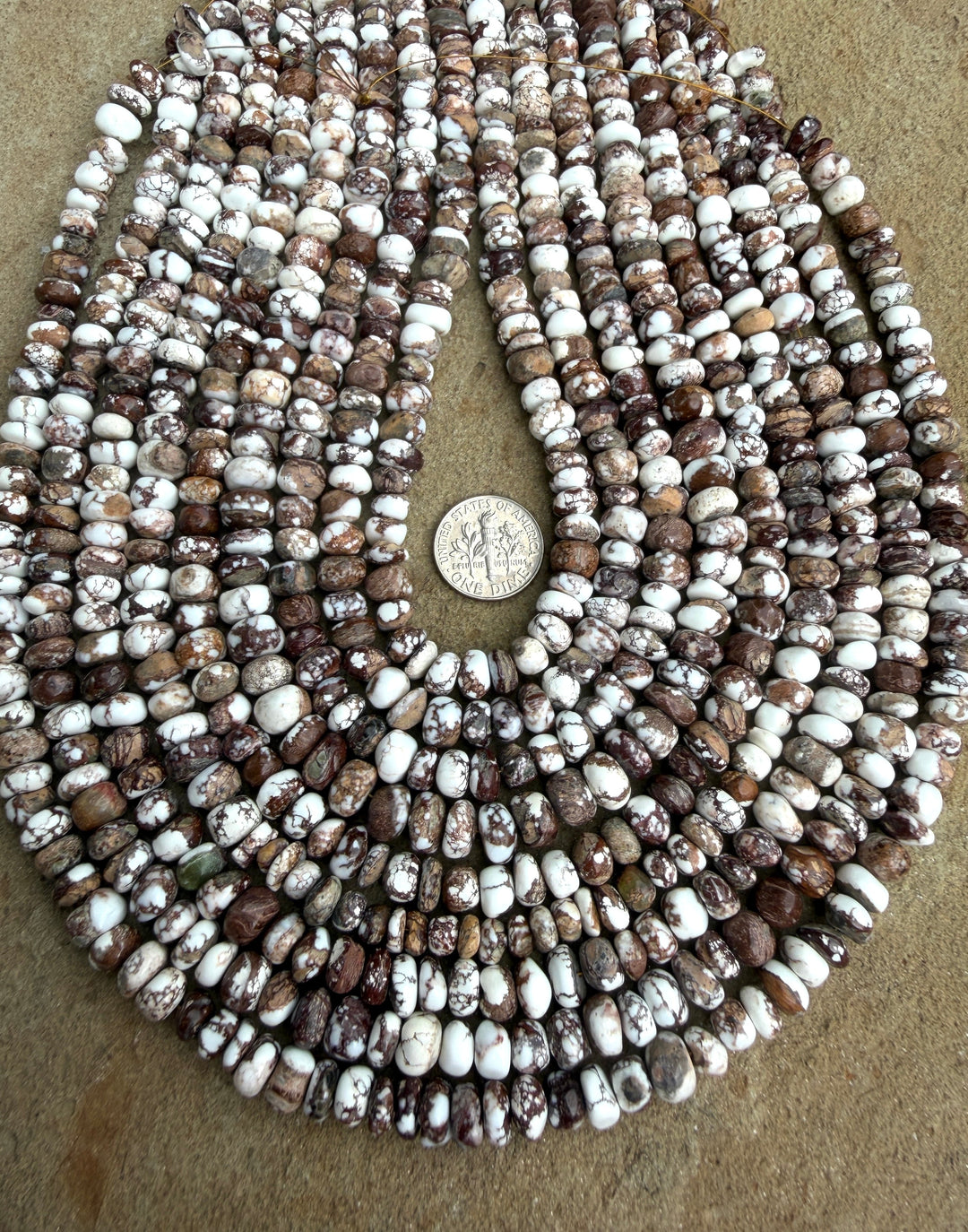 RARE Arizona Wild Horse Handcut 7-8mm Stacked Nugget Beads