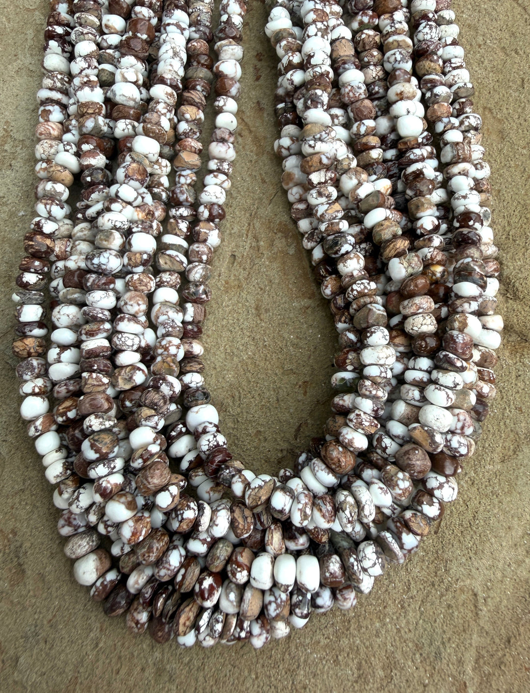 RARE Arizona Wild Horse Handcut 7-8mm Stacked Nugget Beads
