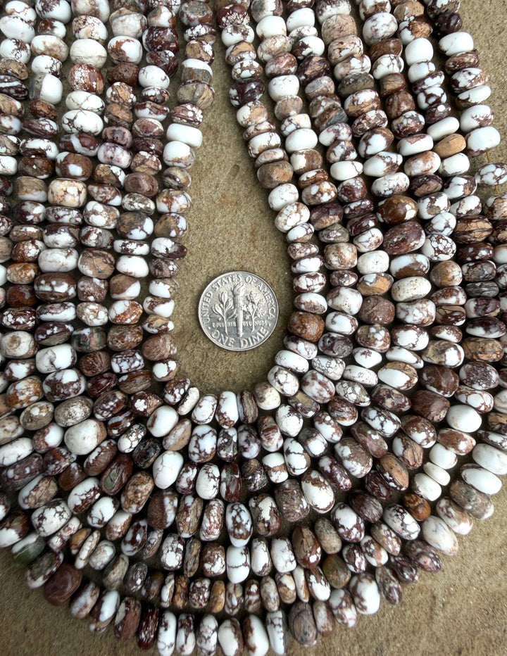 RARE Arizona Wild Horse Handcut 7-8mm Stacked Nugget Beads