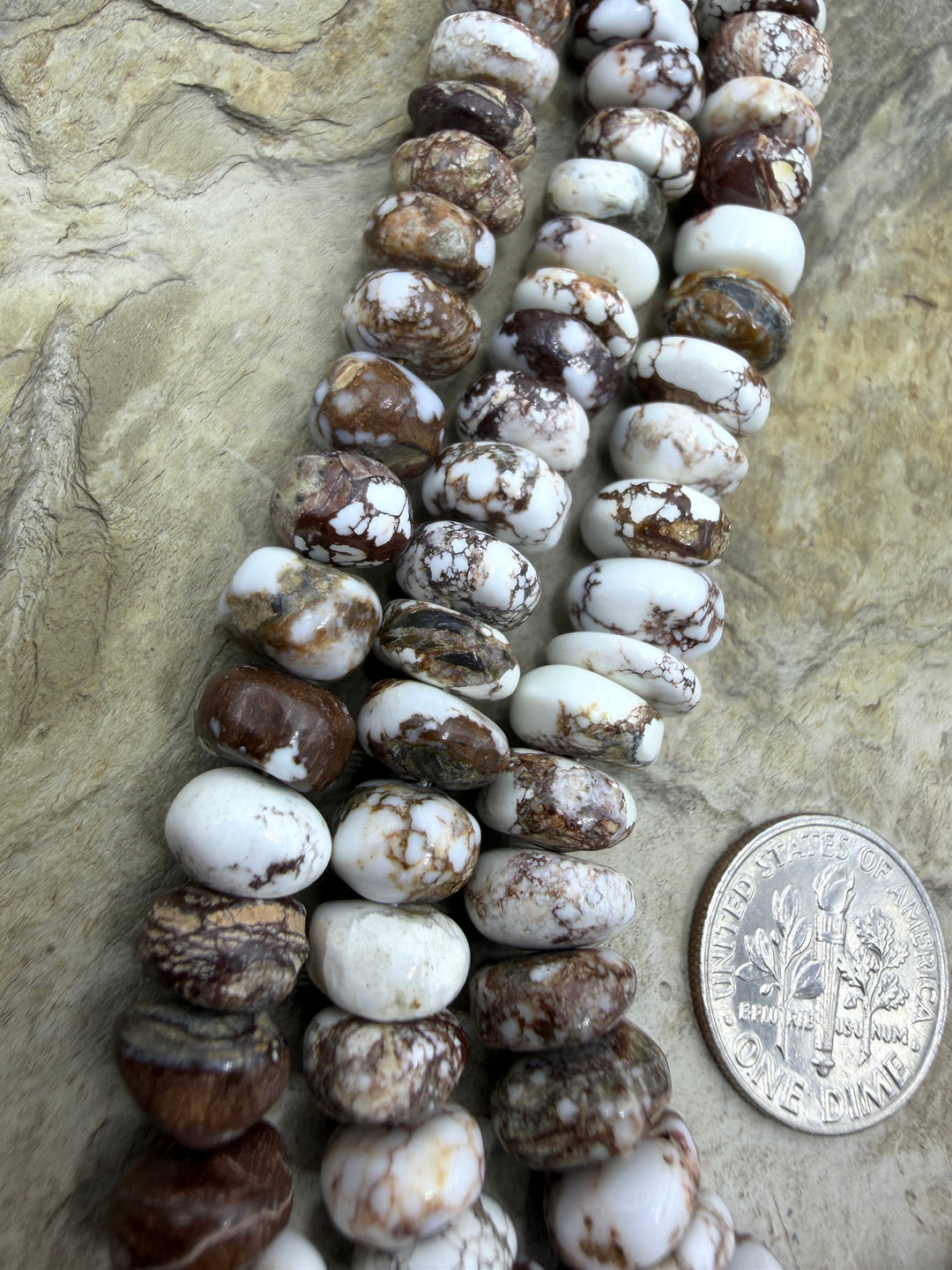 RARE Arizona Wild Horse Handcut 8-10mm Stacked Nugget Beads