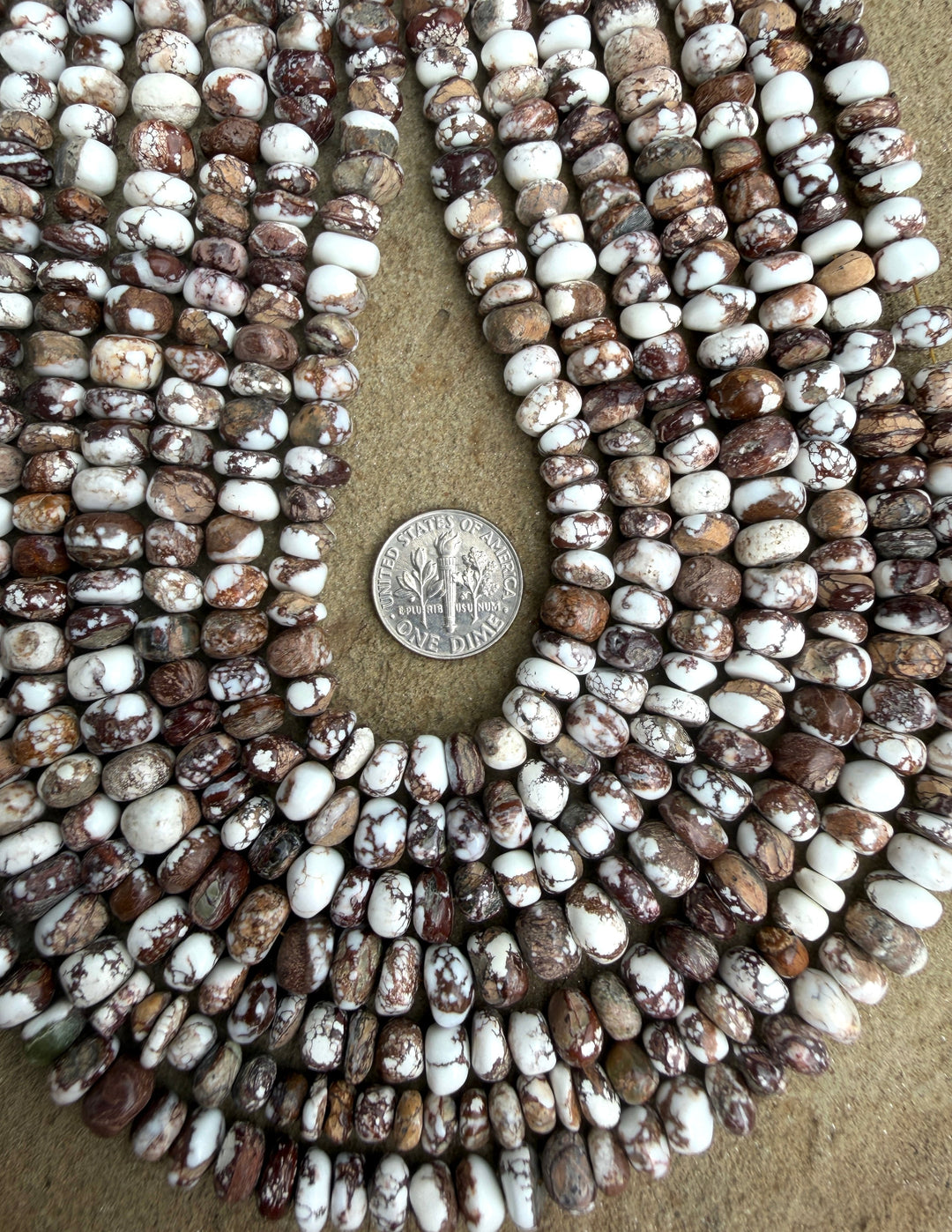 RARE Arizona Wild Horse Handcut 8-10mm Stacked Nugget Beads