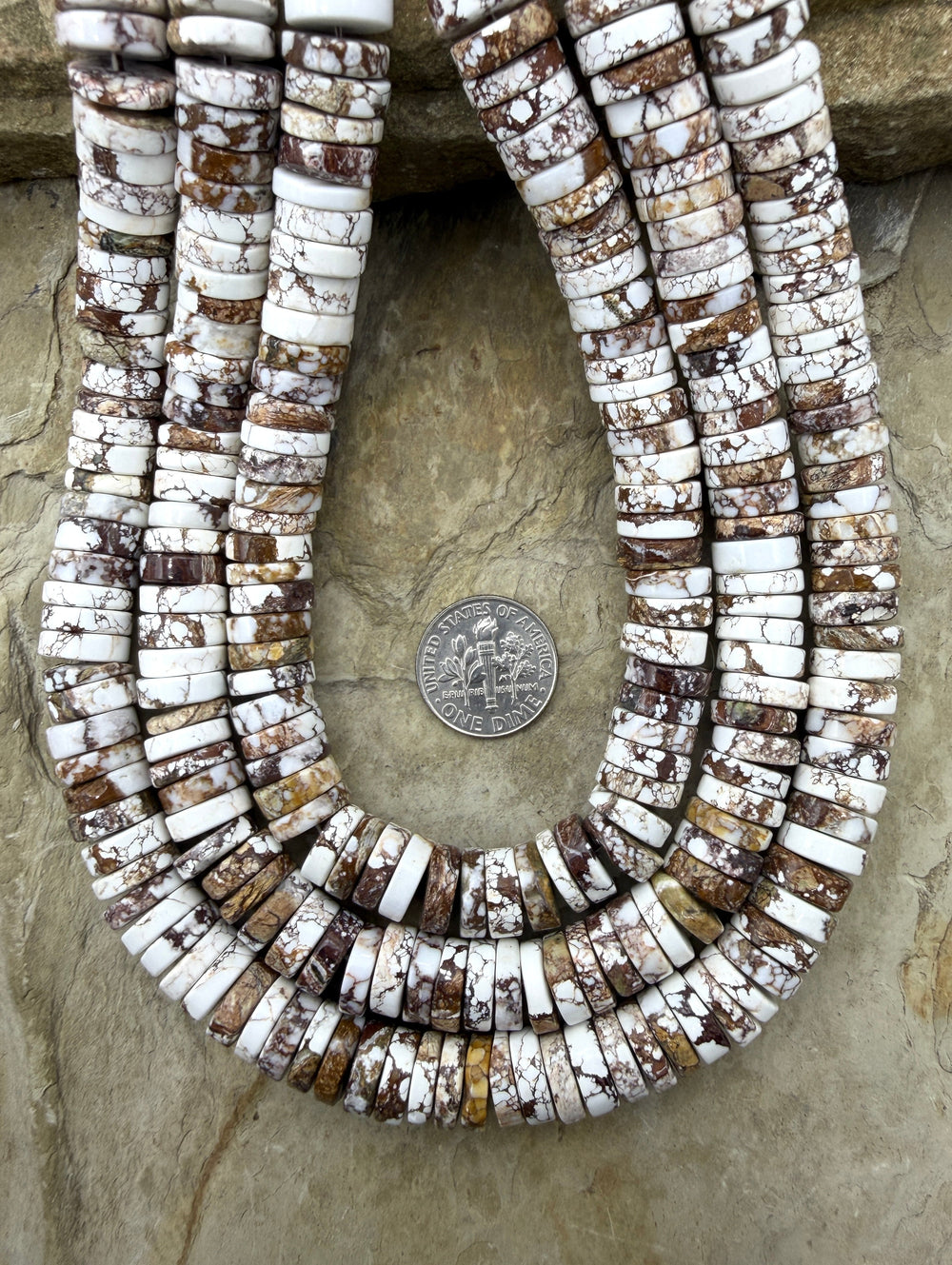 RARE Arizona Wild Horse Handcut BIG 10mm Heishi Beads 16