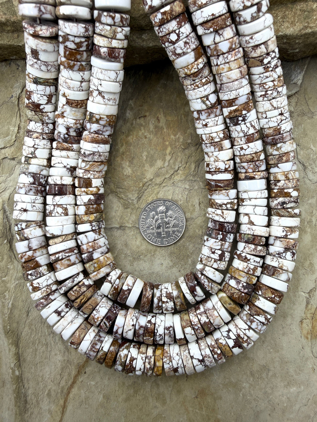 RARE Arizona Wild Horse Handcut BIG 10mm Heishi Beads 16