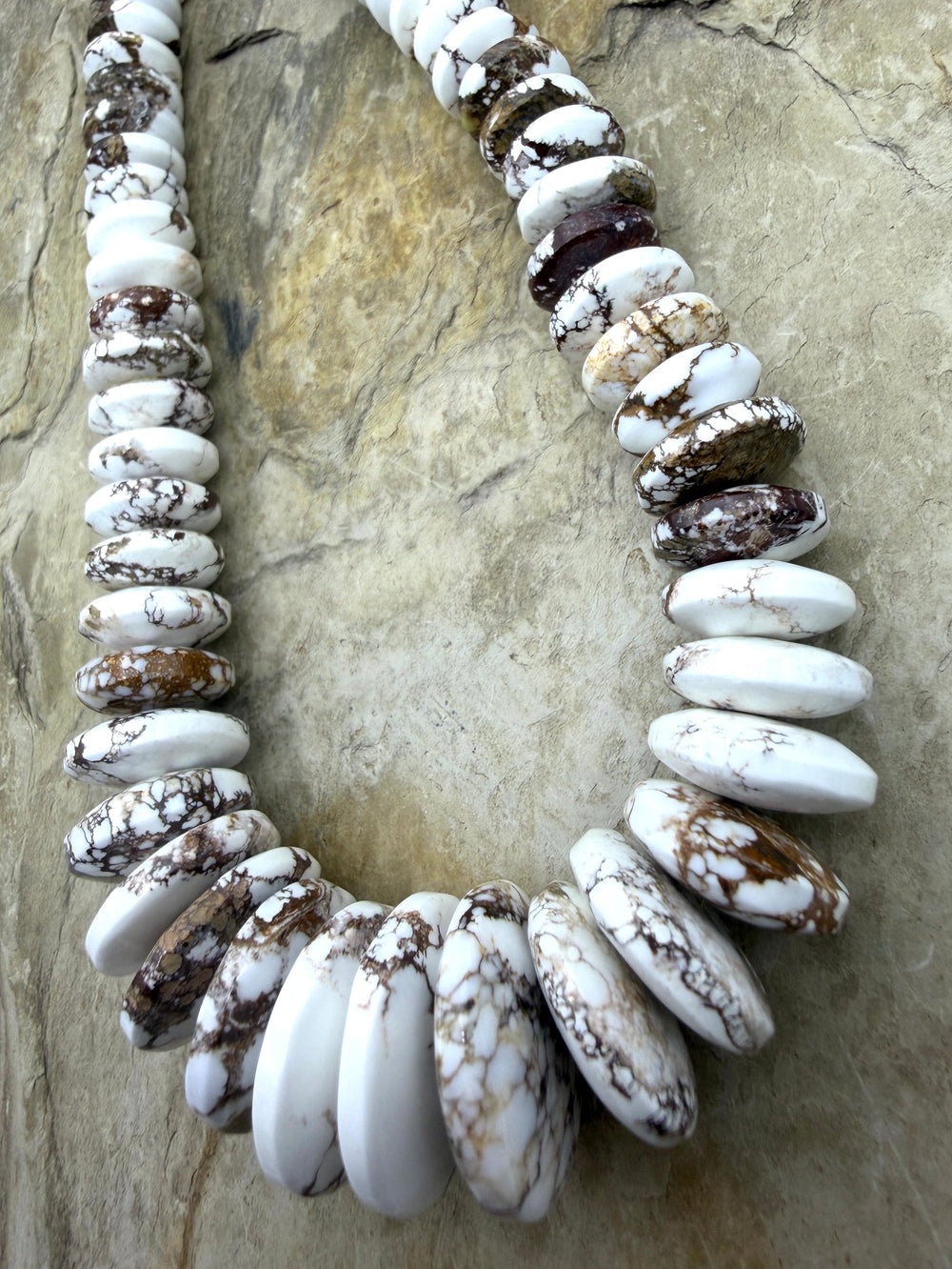 RARE Arizona Wild Horse Handcut BIG Graduated Saucer Beads