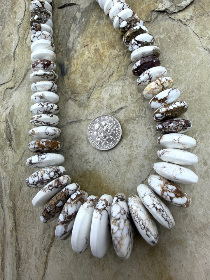 RARE Arizona Wild Horse Handcut BIG Graduated Saucer Beads
