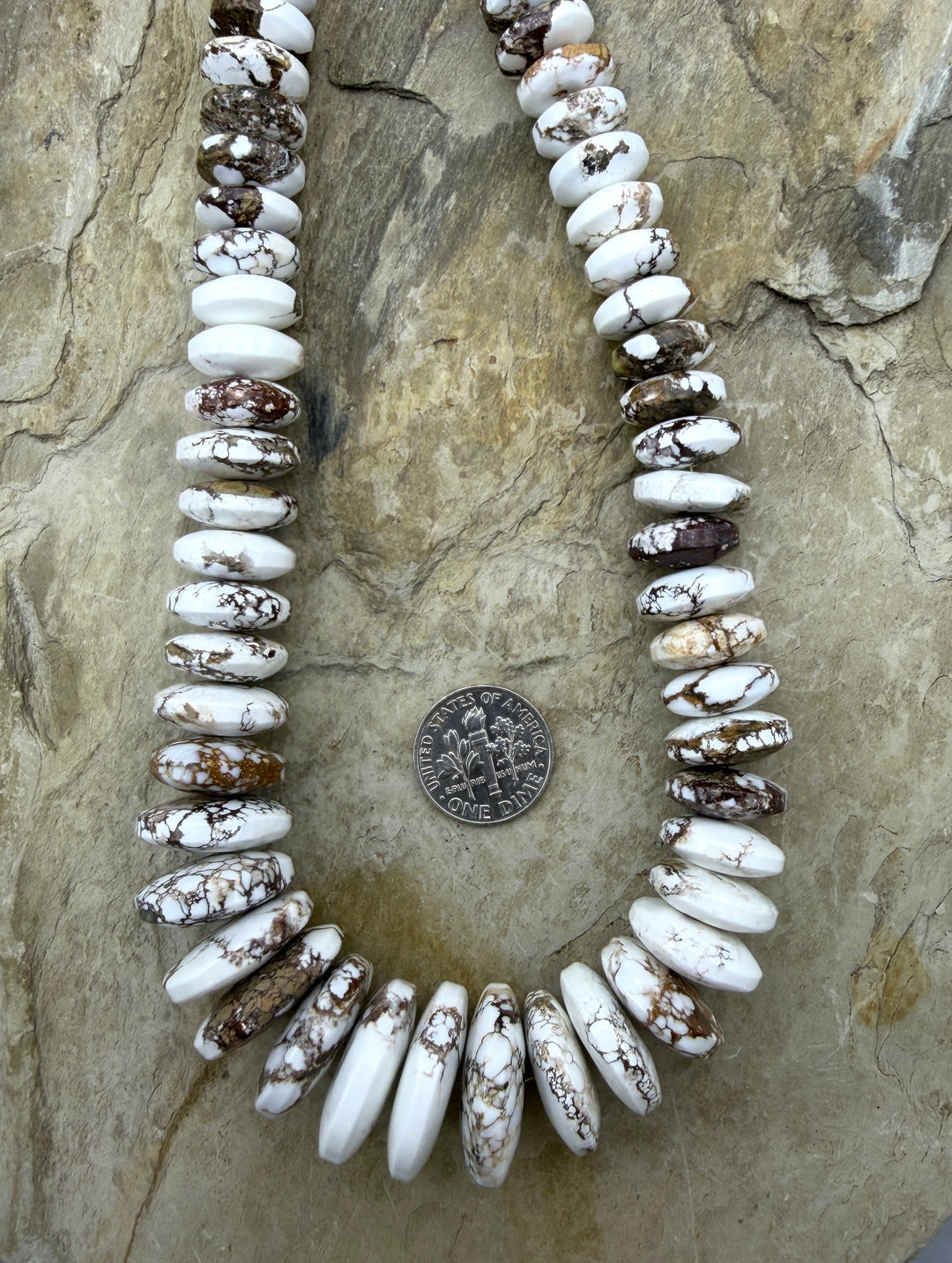 RARE Arizona Wild Horse Handcut BIG Graduated Saucer Beads