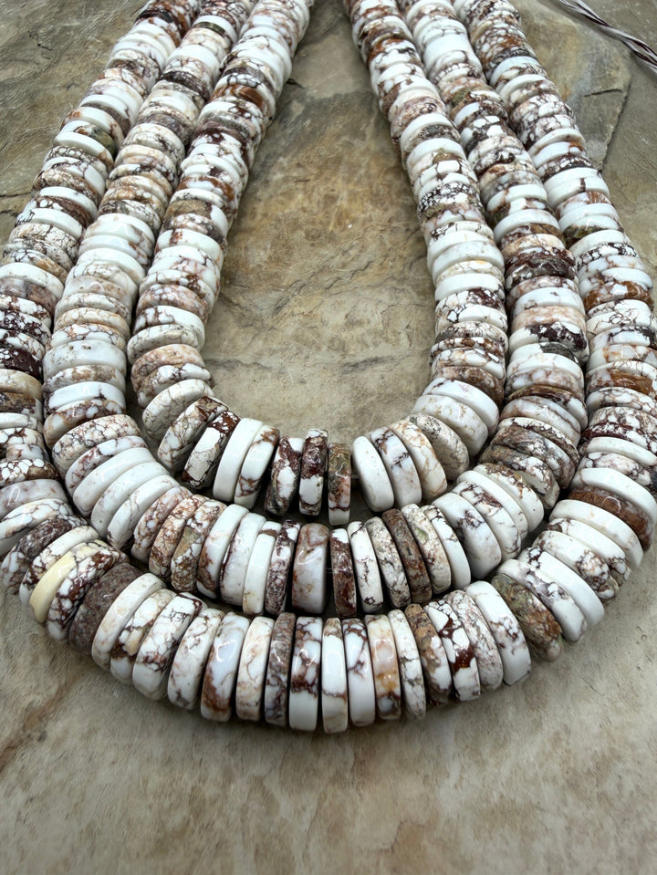 RARE Arizona Wild Horse Handcut BIG Heishi Beads 10-12mm 16