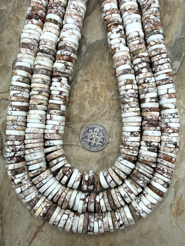 RARE Arizona Wild Horse Handcut BIG Heishi Beads 10-12mm 16