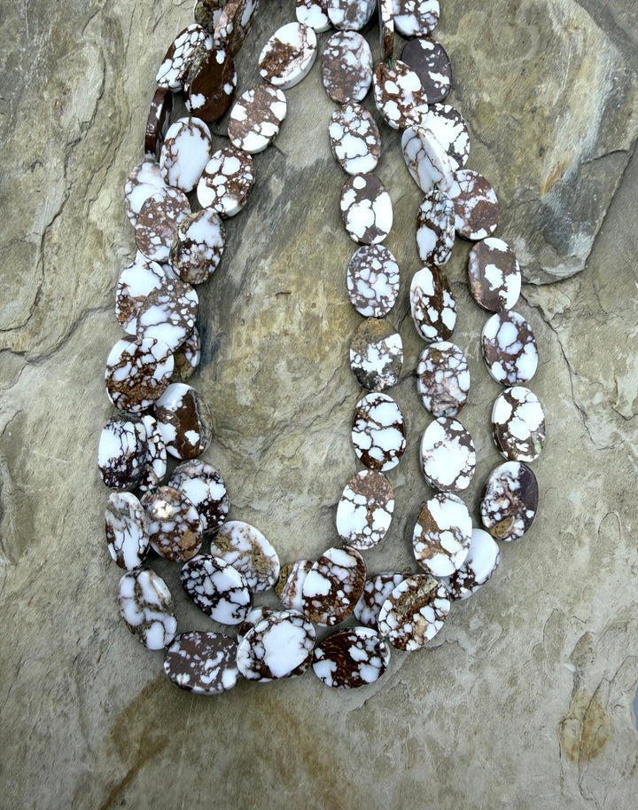 RARE Arizona Wild Horse Handcut Flat Oval Beads 10x15mm 12