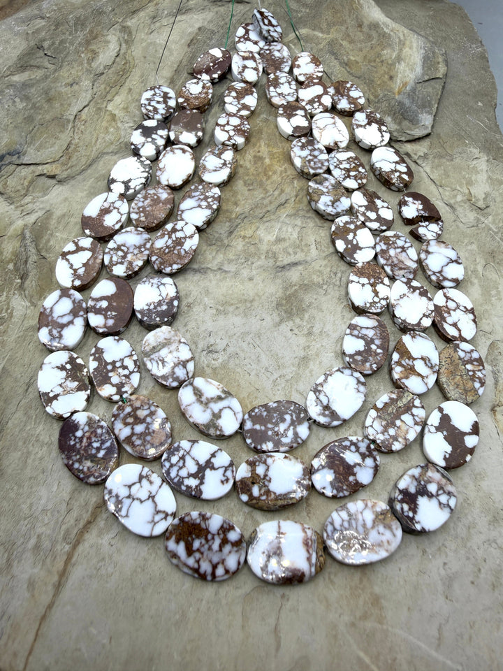 RARE Arizona Wild Horse Handcut Flat Oval Beads 10x15mm 12