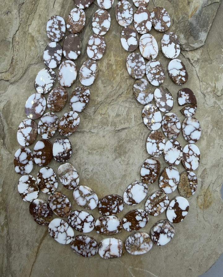 RARE Arizona Wild Horse Handcut Flat Oval Beads 10x15mm 12