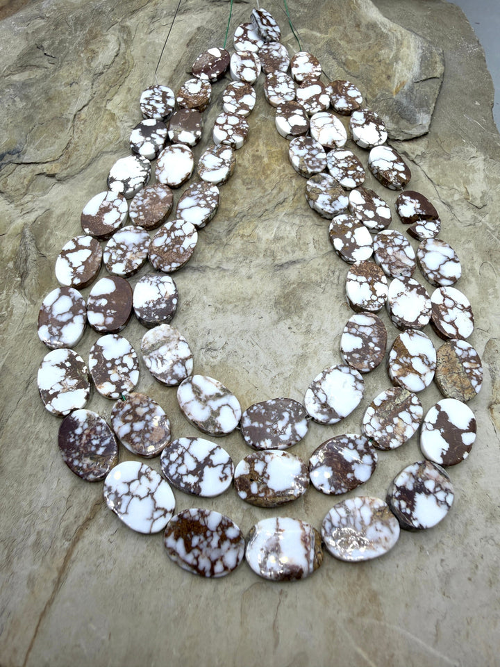 RARE Arizona Wild Horse Handcut Flat Oval Beads 10x15mm 12