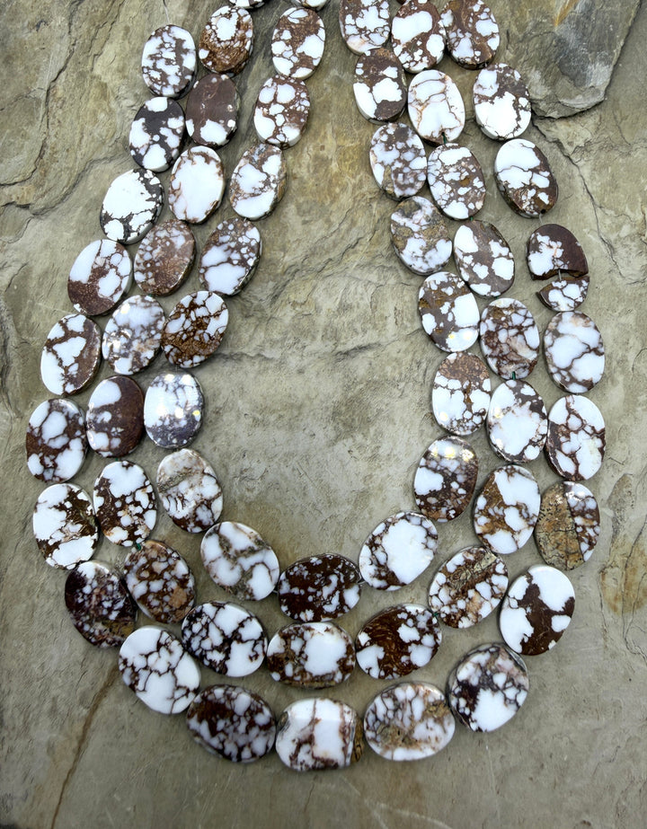 RARE Arizona Wild Horse Handcut Flat Oval Beads 10x15mm 12