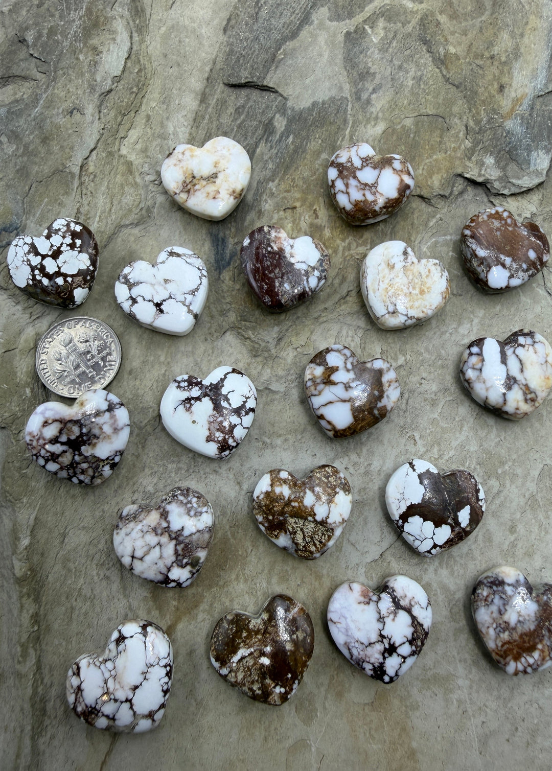 RARE Arizona Wild Horse Handcut Heart Shaped Focal Beads