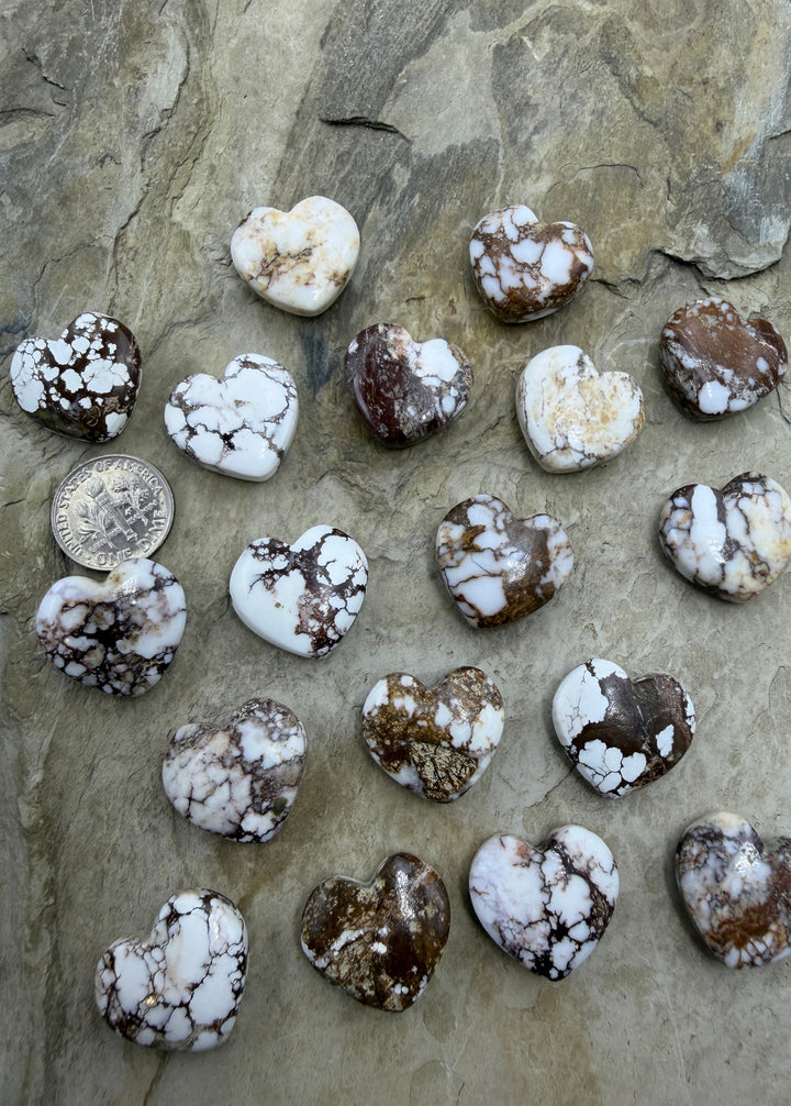 RARE Arizona Wild Horse Handcut Heart Shaped Focal Beads