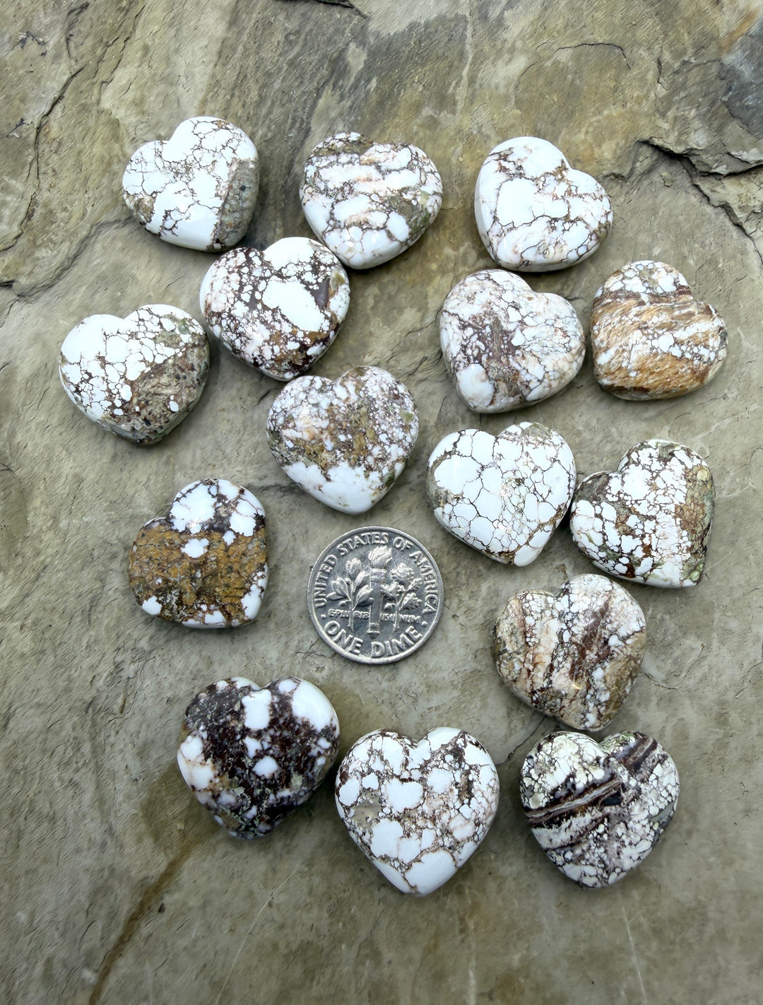 RARE Arizona Wild Horse Handcut Heart Shaped Focal Beads