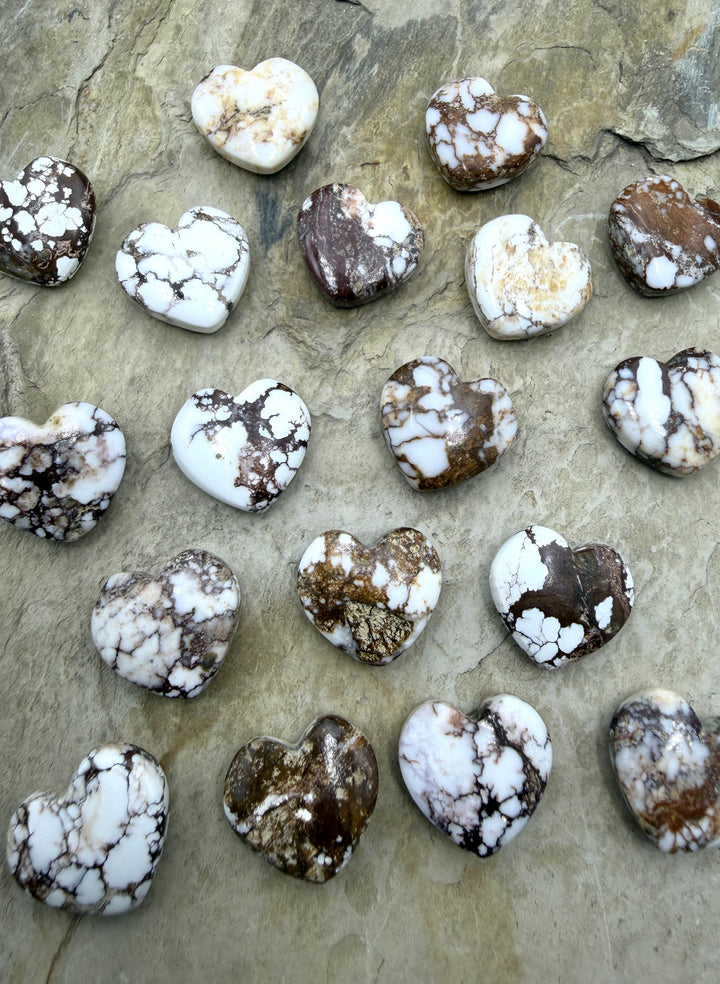 RARE Arizona Wild Horse Handcut Heart Shaped Focal Beads