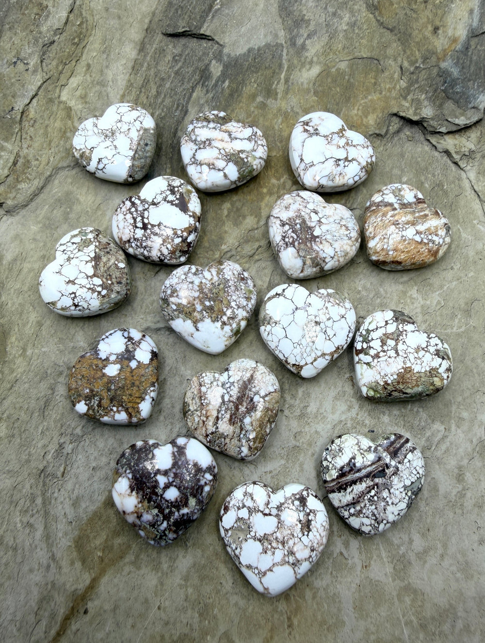 RARE Arizona Wild Horse Handcut Heart Shaped Focal Beads