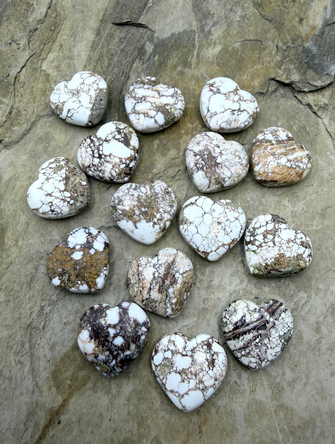 RARE Arizona Wild Horse Handcut Heart Shaped Focal Beads