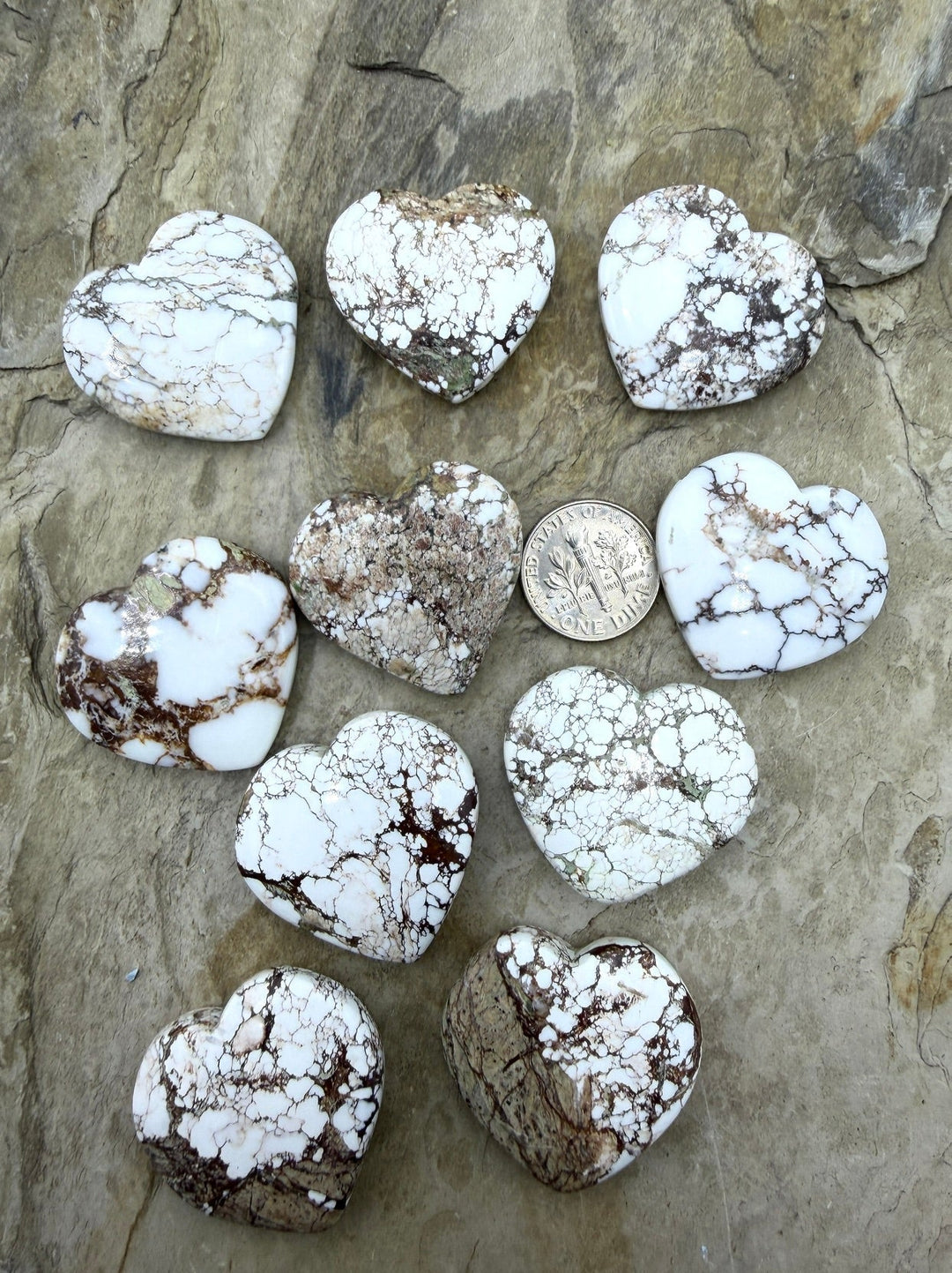 RARE Arizona Wild Horse Handcut Heart Shaped Focal Beads