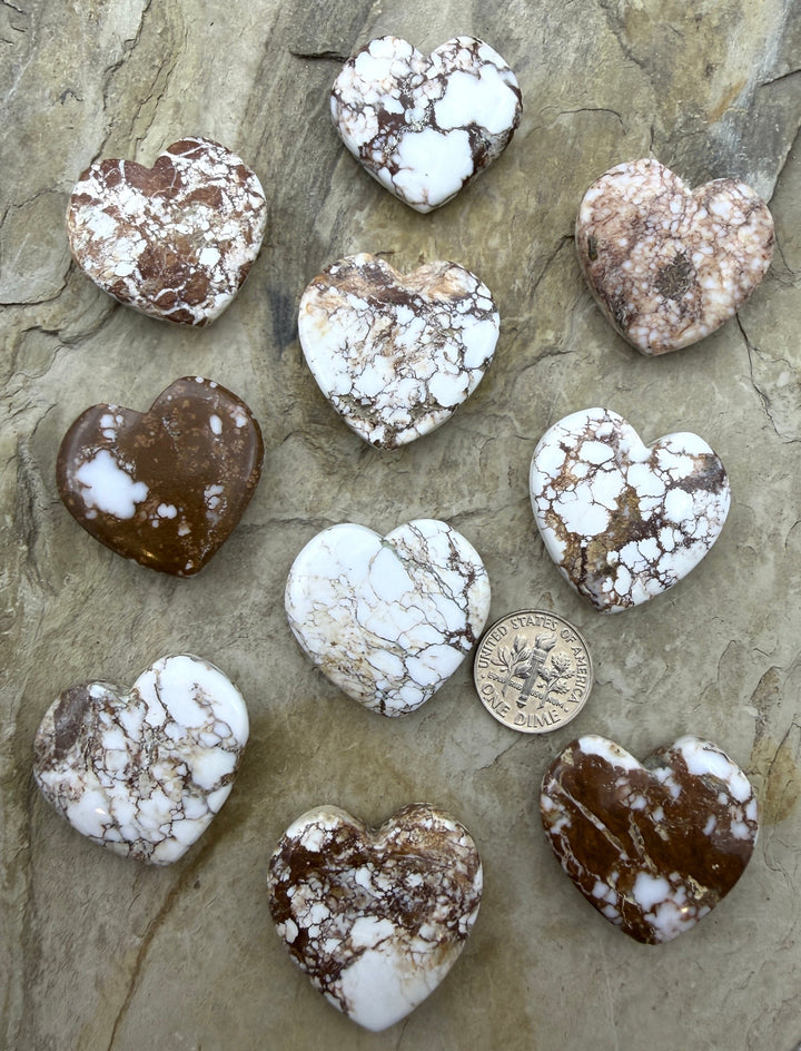 RARE Arizona Wild Horse Handcut Heart Shaped Focal Beads