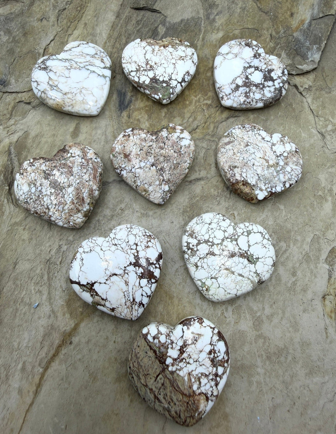 RARE Arizona Wild Horse Handcut Heart Shaped Focal Beads