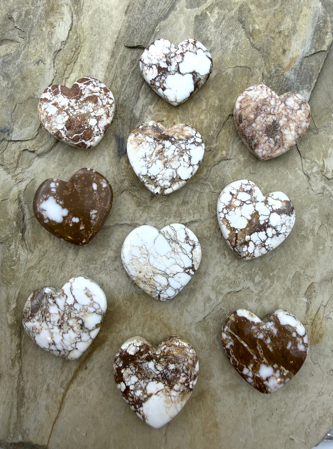 RARE Arizona Wild Horse Handcut Heart Shaped Focal Beads