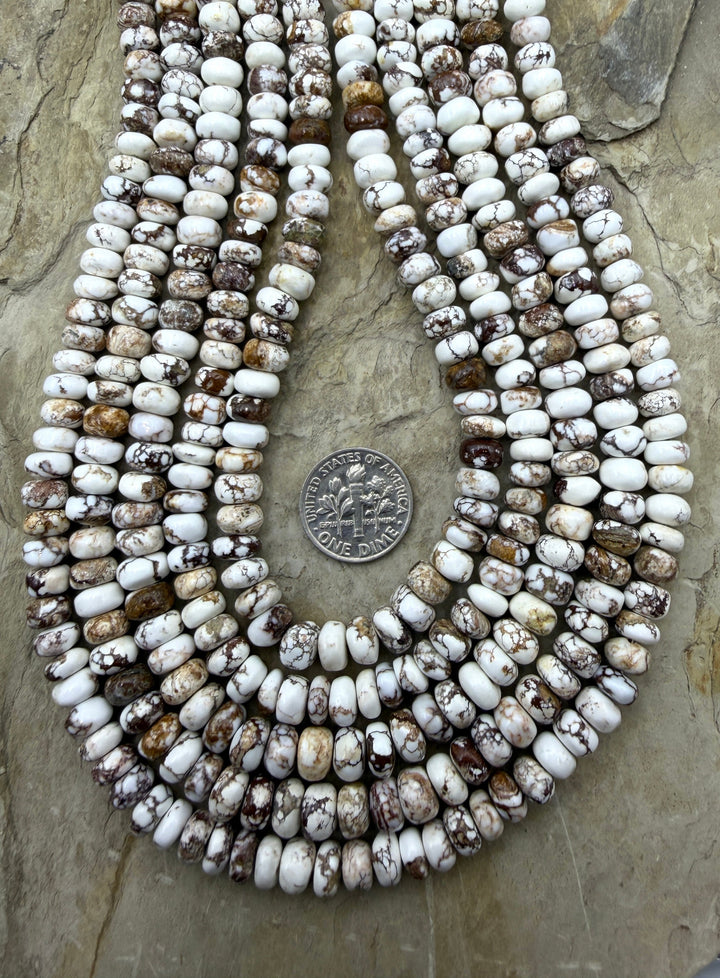 RARE Arizona Wild Horse Handcut Irregular Rondelle 6mm 16