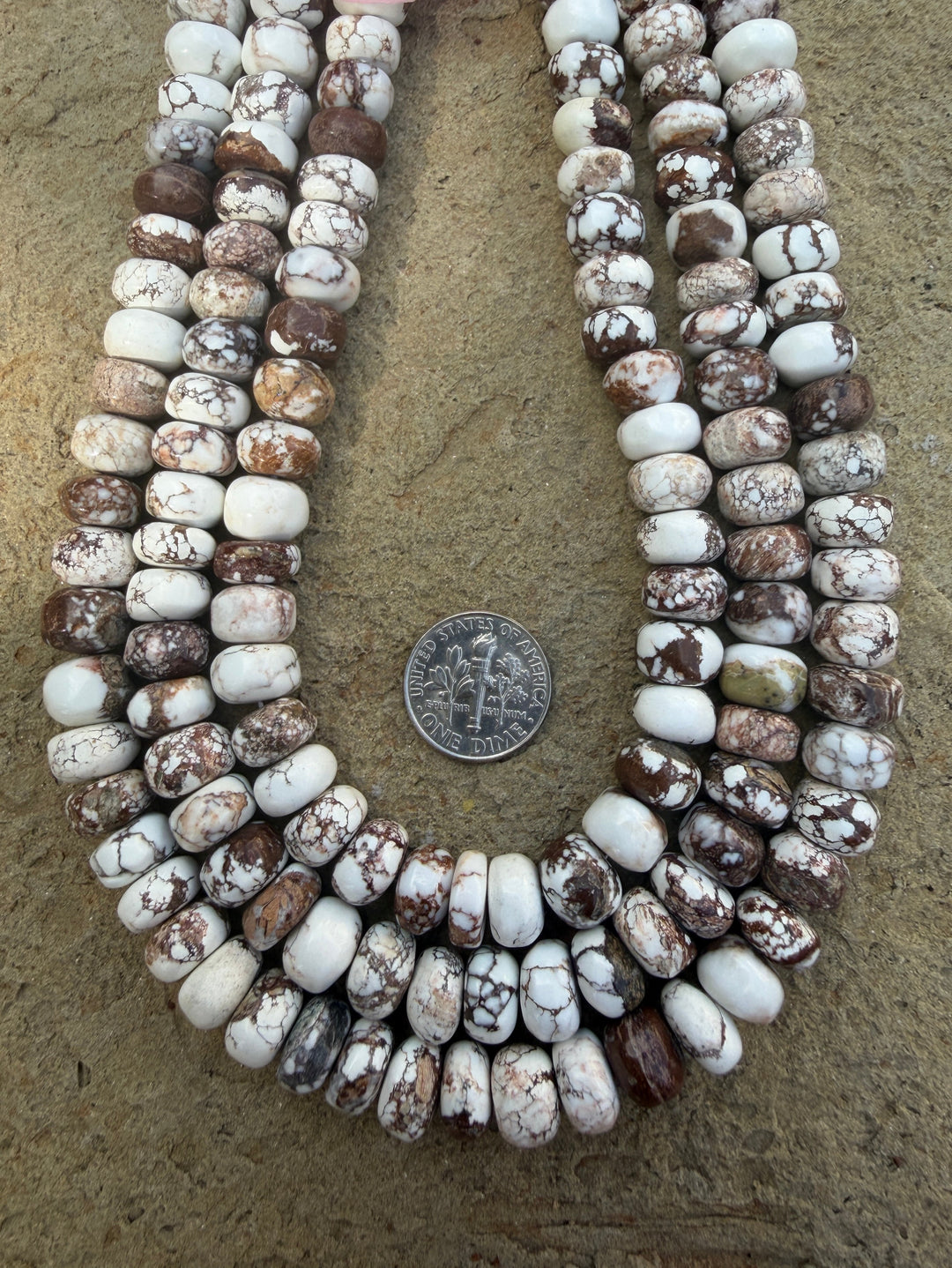 RARE Arizona Wild Horse Handcut Irregular Rondelle Beads
